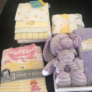 Lot of baby shower gifts